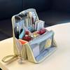 Large-Capacity Cosmetic&Stationery Organizer Bag Multifunctional Portable Multi-Layer Beauty Cosmetic Bag with Mesh Compartments