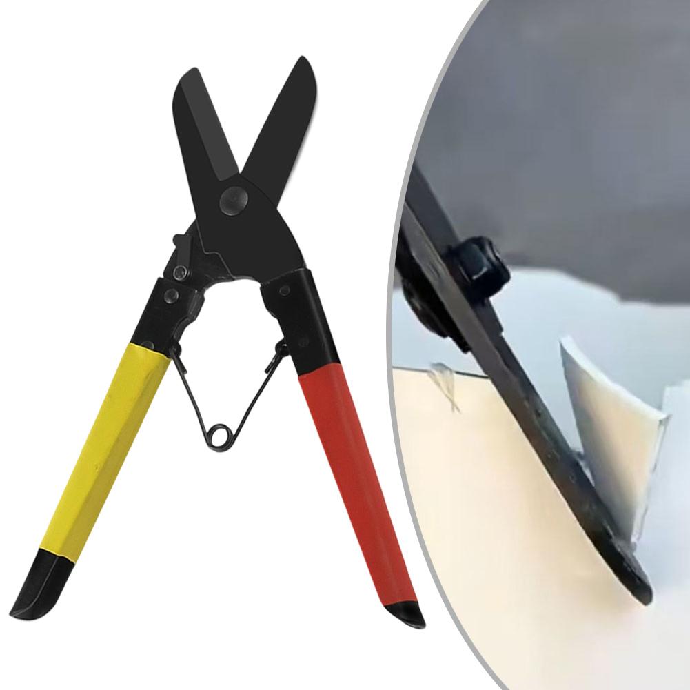 9 6in Metal Cutting Scissors with Ergonomic Rubber Handle for Steel Cable Wires Thin Iron and Cardboard Cutting Tasks