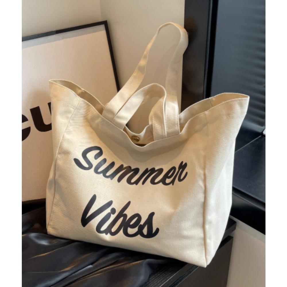 Bolsa tote de lona versão coreana da moda bolsa de ombro simples para estudante bolsa de compras feminina