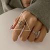 Minimalist 925 Stylish Sterling Silver Adjustable Ring Unique Irregular Shape For Fashion Trendy