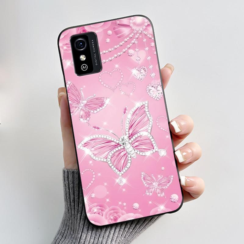 Printing Pattern Case For ZTE Blade L9 Soft Silicone Black Shell Cover Cute Flower Cartoon Casing