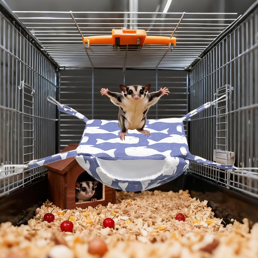 Small Animal Hammock Soft Adjustable Swing Winter Ferret Bed Metal Hooks For Small Animal Pet Squirrel Chinchilla Gerbil