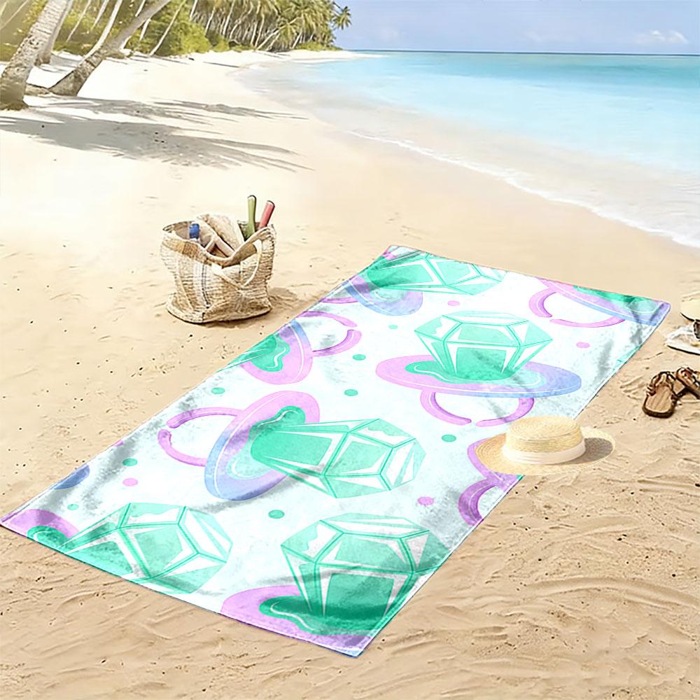 Diamond Pacifier Pattern Towel Beach Towel Quick-drying for Travel Outdoor Sports Jogging Beach and Swimming