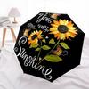 1pc Sunflower Butterfly Themed Umbrella, 8 Rib Frame,Automatic Opening 3 Fold Umbrella, Lightweight and Durable Couple Umbrella-014