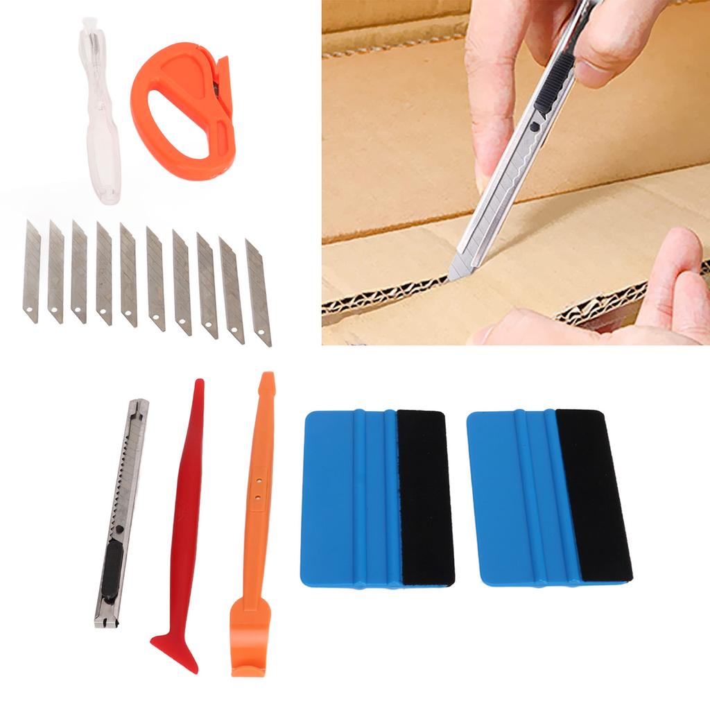 8 Pcs Car Wrap Film Squeegee Scraper Tool Vehicle Glass Protective Wrapping Cutters Installing Tool