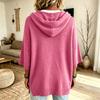 Maglione da Donna Colorato con Cappuccio e Coulisse, Maniche a Tre Quarti, Vestibilità Larga, Top Casual