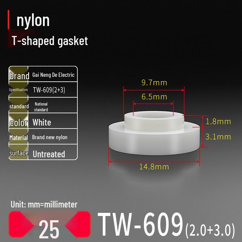 T-Shaped Nylon Gasket Ring Screw Shaft Sleeve with Concave-Convex Insulation Pad M2
