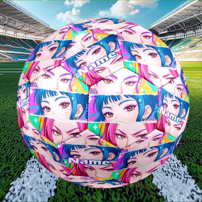 Custom Name Personalized KPop Hunters-A Print Size 5 Soccer Ball Training & Match Football, for Team, Kicking, Gift for Football Enthusiasts
