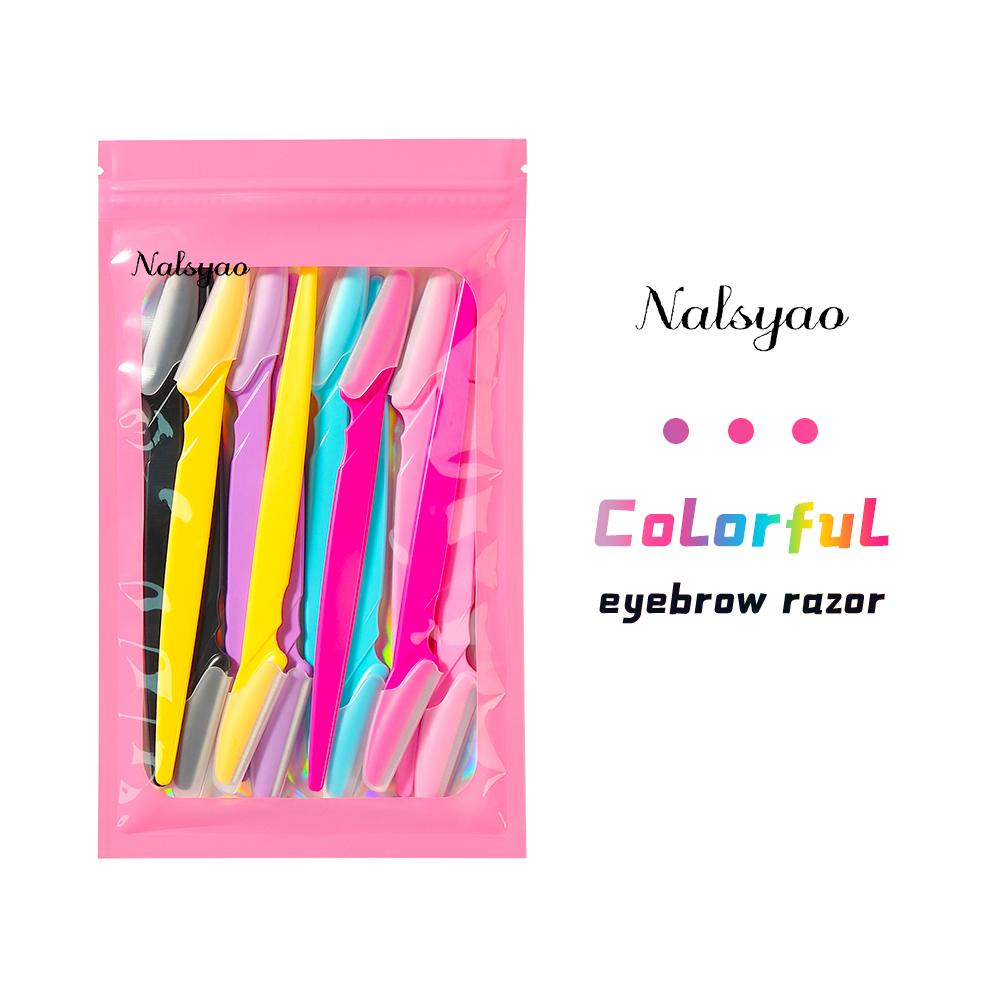 

Nalsyao12Pc Eyebrow Trimmer Face Blade Shaver Portable Eye Brow Epilation Hair Removal Safety Eyebrow Cutting Woman Makeup Tools