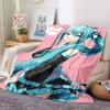 Custom Name Hatsune Miku Theme Printed Blanket - Perfect for Couch, Bed, Travel & Outdoor Use | Machine Washable, Cozy & Durable.