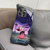 Coque de téléphone CARTOON COURAGEOUS pour Iphone 17 Air 16 15 14 12 11 13 Pro Max Mini X Xr Xs Puls Housse en Verre Noir