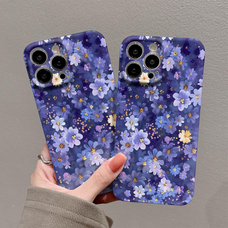 Glossy Film Hard PC Phone Case for Google Pixel 7 7a 8 8a 9 9a Pro XL 5G Clmj swag Blue Flower