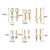 9 Pairs Lovely Wear-resistant Hoop Earrings with Ear Clip Eardrop Pendants Ear Moon Set Portable Pendants for Women Girls