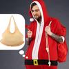 Polyester Santa Costume Christmas Cosplay Prop Fake Padded Belly Santa Suit Zipper Santa Costume