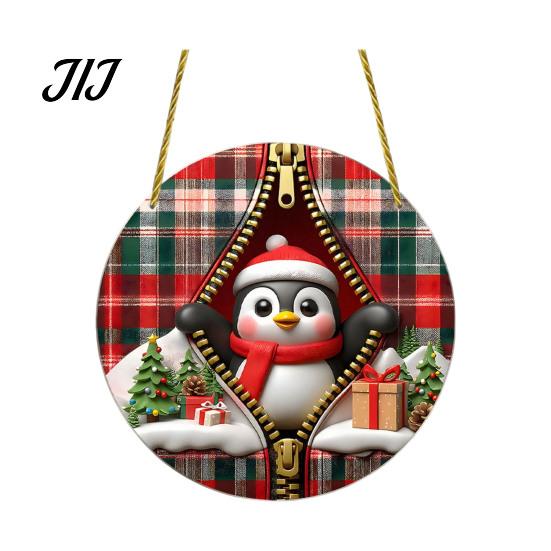 Christmas Tree Hanging Ornaments Double-sided Acrylic Ornaments, Xmas Cartoon Snowman/Penguin/Gingerbread Man/Santa Claus Double Sided Decorations