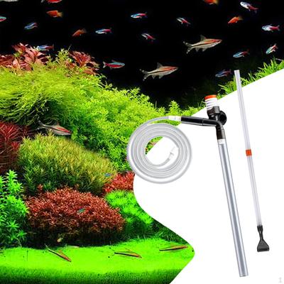 Aquarium Kiesreiniger Becken-Set Manuell Vielseitig mit Knopf Langer Düse Reinigungswerkzeug