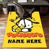 Custom Pochacco Mat Personalized Name, Polyester Washable Indoor Entryway Rug, Gift for Christmas, Easter, Thanksgiving Day