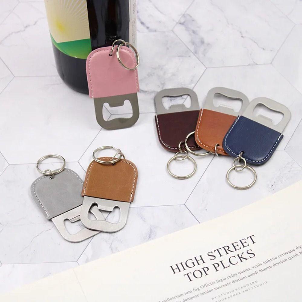 Wine Bottle Opening Fashionable Keyring Leather Kitchen Gadget Bottle Opener Keychain  Outdoor