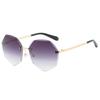 Rimless Sunglasses Women Retro Metallic UV400 Protection Fashion Cutting Lens Eyewear Lightweight Stylish Sun Glasses
