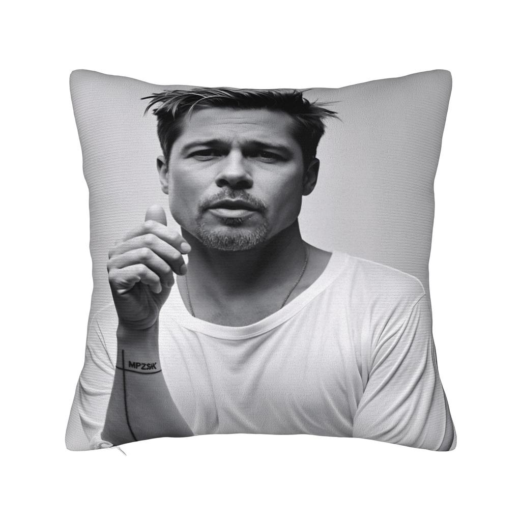B-Brad Pitts Photo Pillow Case  Soft Pillow Cover Fashion Cushion Cover For Sofa Home Decor