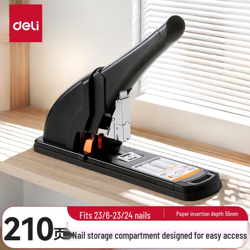 Deli Heavy-Duty Stapler 210-Sheet Capacity