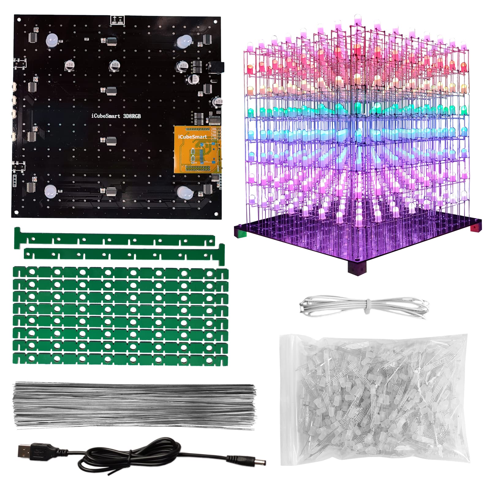 

iCubeSmart 3DRGB LED DIY Электронный LED Куб Практика Пайки LED Набор Практика Электронный Электронный Набор для Рукоделия Куб, Набор, Набор, Набор,