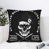 Black Grey Skull Face Día De Los Muertos Pillow Cover  Custom Cushion Cover Retro Trendy Pillow Case For Sofa Home Decor