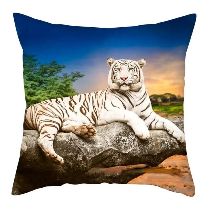 Tiger Lion Picture Pillow Case Animal Throw Cover For Home Bedroom Sofa Decorative Cushion