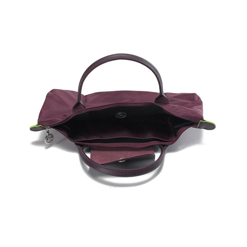 Longchamp Le Pliage Green Short Handle Tote Bag Eco-Friendly Canvas With Leather Trim Women Handbags Red 1621919009
