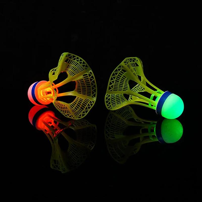 3Pcs Red Light Badminton LED Glow in The Dark Badminton Shuttlecocks Windproof Birdies Ideal for Practice Nighttime Play