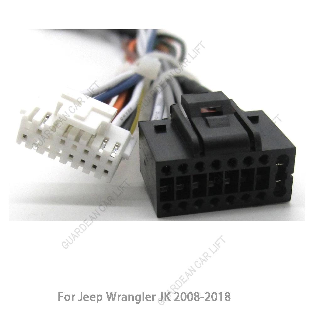 For Jeep Wrangler JK 2008-2018 Aftermarket DVD Radio Player Stereo Installation Car 16pin Android Wiring Harness With Canbus