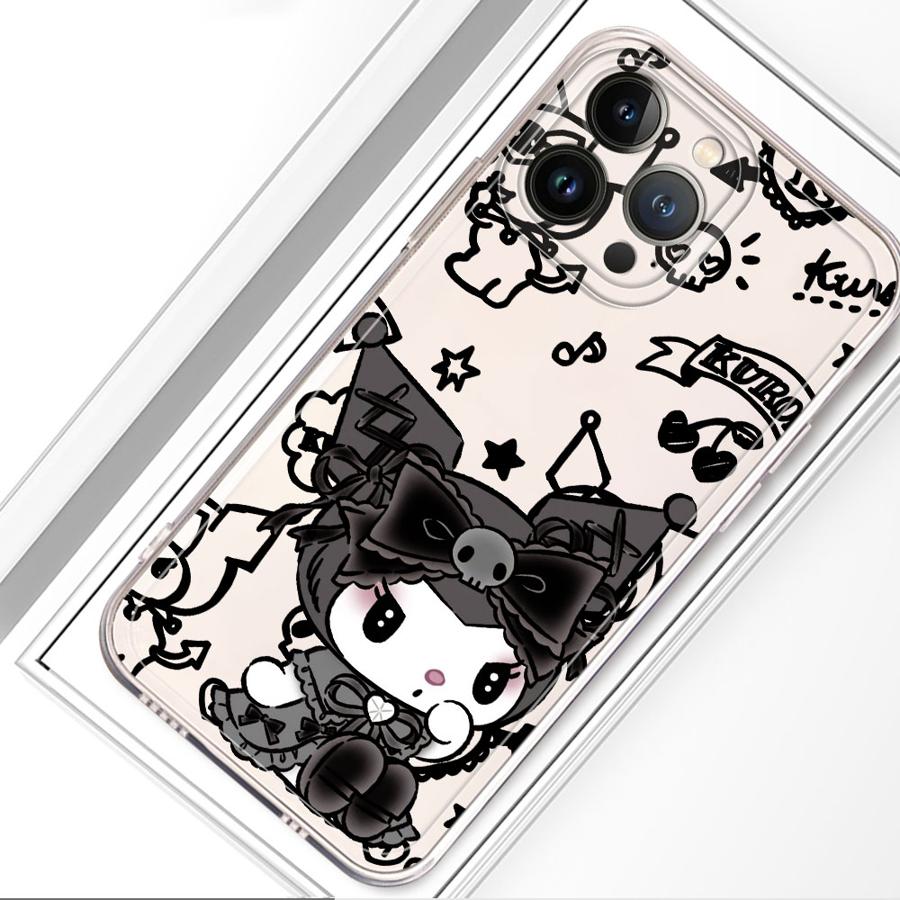 Sanrio Cool Kuromi Etui do iPhone 17 Pro Max 14 Plus XR 7 8 11 15 13 Pro XS Max 12 Mini Air 16 Miękki Pokrowiec na Telefon
