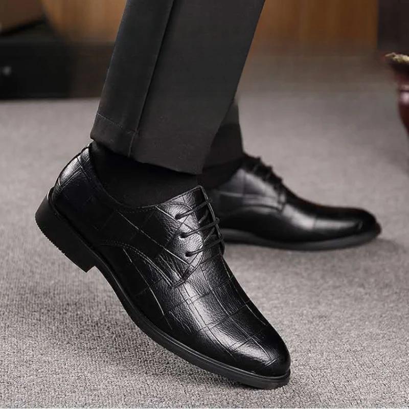 Classic Men's Leather Shoe Autumn Men Business Dress Shoe British Comfort Casual Social Shoe Male  Wedding Shoes