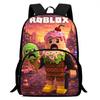15-Inch Roblox Cartoon Backpack, Large Capacity Back Support Backpack with Front Pocket, Suitable for Unisex Children Aged 5-8