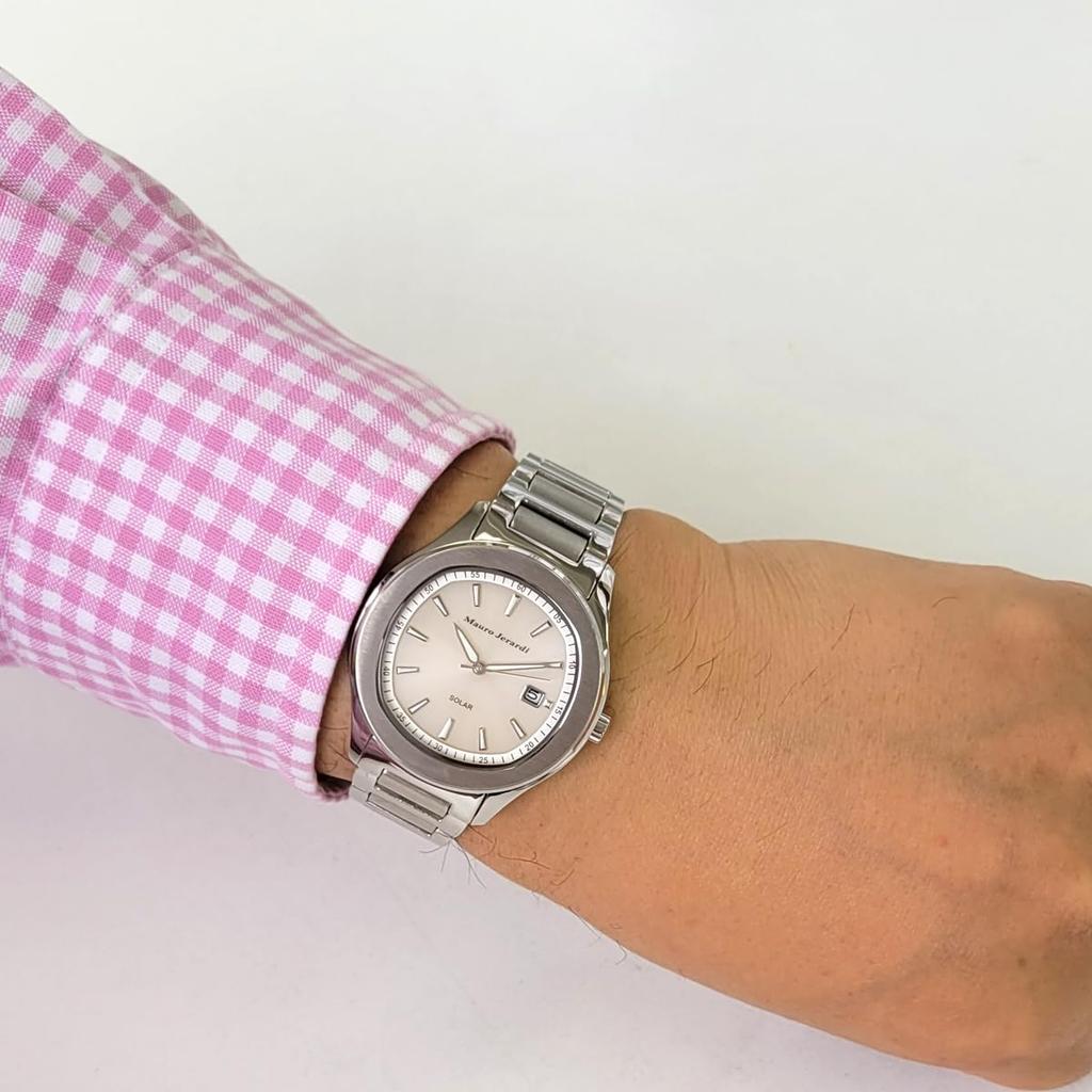 Mauro Geraldi Solar All Stainless 3 ATM Water Men's Watch, Steel, Resistant, MJ053-3