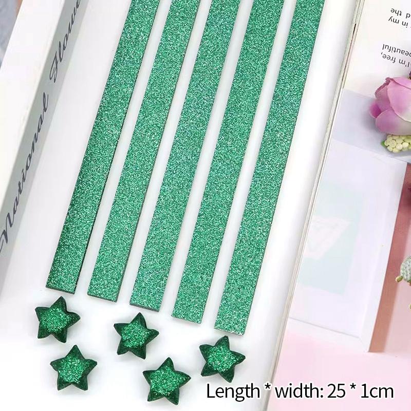 Thickened Glitter Powder Handmade Origami Quilling Star Paper Mixed Color Paper Stripes For Kids Children Diy Crafts Paper