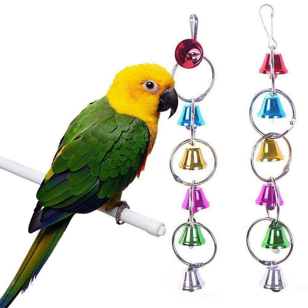Metal Bell String For Parrot Bird Supplies Parrot Toy Jingle Bell Toy With Hanging Buckle