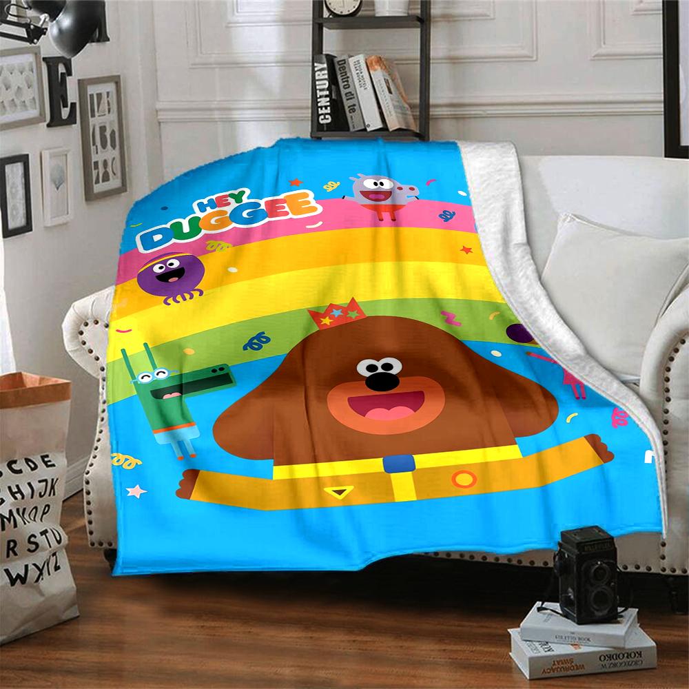 Hey Duggee Theme Printed Blanket - Perfect for Couch, Bed, Travel & Outdoor Use | Machine Washable, Cozy & Durable.