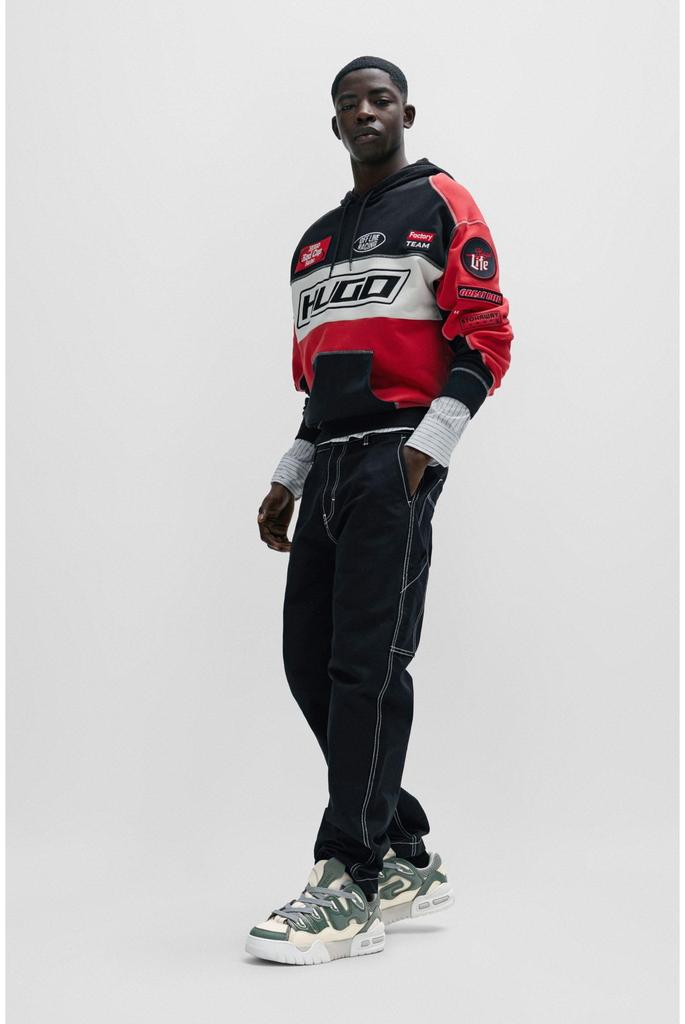 Mixed Material Skate Style Sneakers for Size Khaki [HUGO] Men, 45,