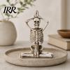 Creative Yoga Pose Skull Design Halloween Skeleton Statue, Funny Dead Figure for Party Decor, Distressed Texture Ornament Resin Gothic Haunted House,