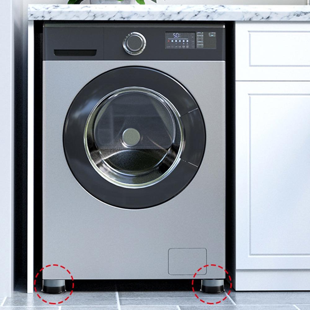 4PCS Grey Washing Machine Foot Pad PP + PVC Shockproof Pad Anti Vibration Pad For Laundry Room