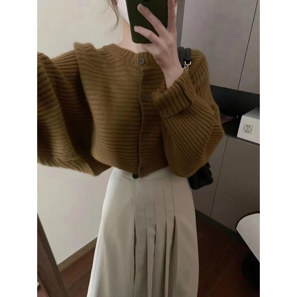 Chic premium feeling bat sleeve loose sweater women's knitted design sense niche cardigan first love temperament coat