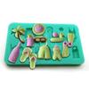 24TE DIY Fondant Moulds Clay Molds Soap Mould DIY Marine Life Series Modeling Moulds Silicone Material for Kitchen DIY Baking
