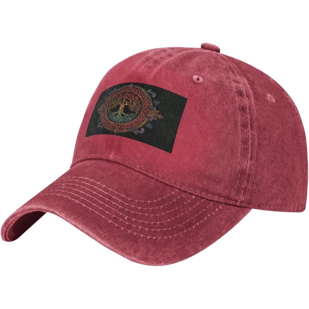 Celtic Tree of Life Baseball Cap Distressed Denim Washed Graphic Hat Outdoor Sports Cap