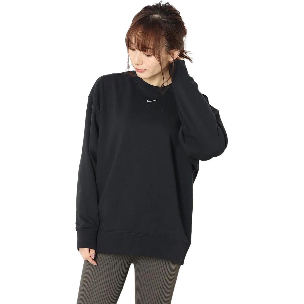 Nike Women'ss Logo Knit Crewneck Pullover Sweatshirt Black DD5468-010
