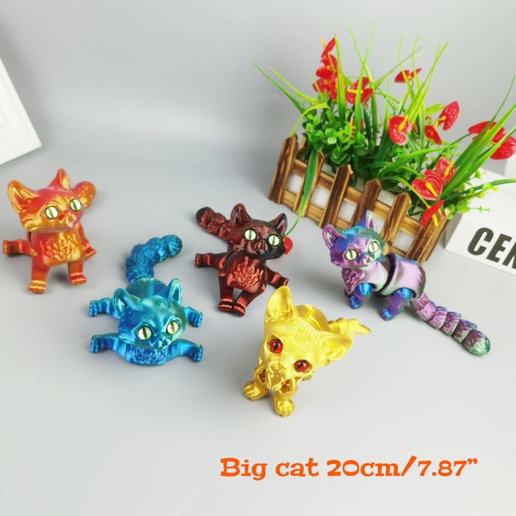 3D Printed Cat Articulated Creative Toy Decorative Model For Adult And Kids