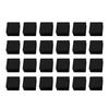 ABFS 144 Pcs 30Mm X 30Mm Plastic Ribbed Square End Caps Tube Insert Black