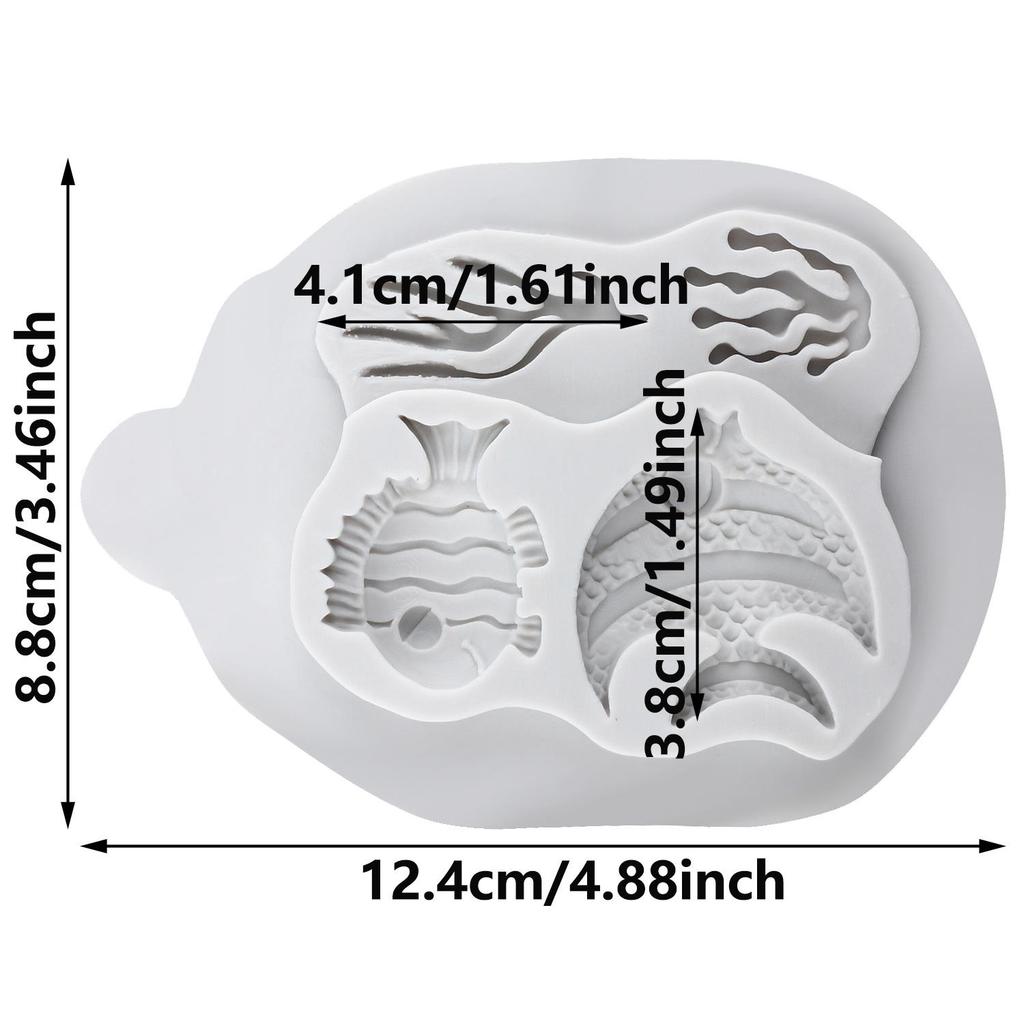 Mermaid Dolphin Silicone Mold Fish Turtle Crab Octopus Seahorse Molds Cake Decorating Tools Cupcake Topper Candy Resin Clay Chocolate Gumpaste Mold