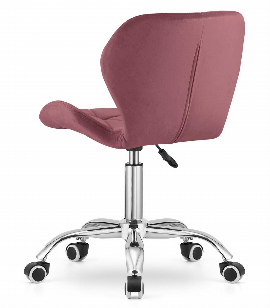 Avola Velvet Swivel Chair - Dark Pink