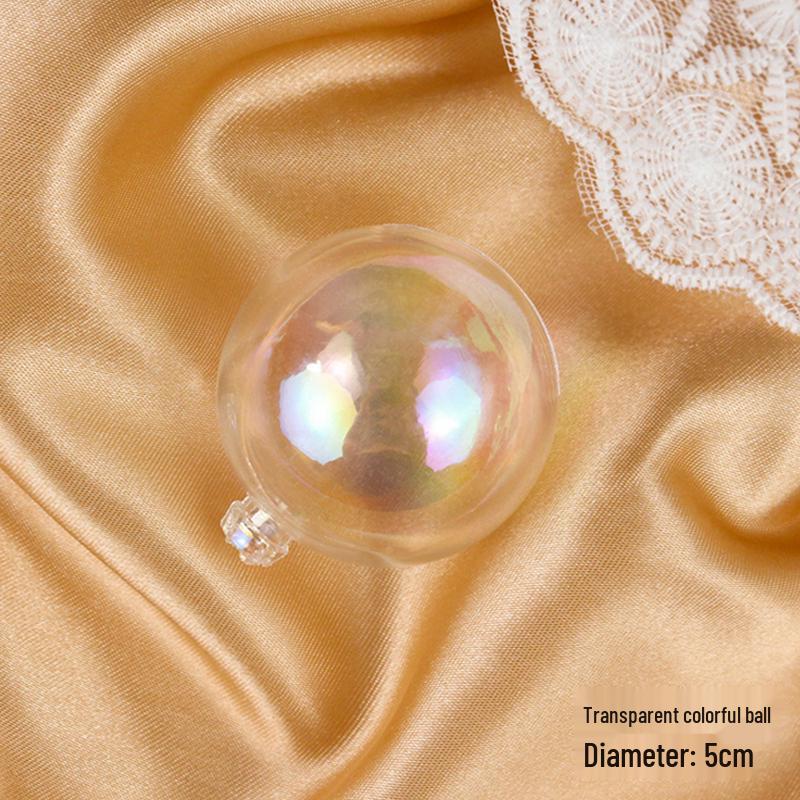 50 Iridescent Bubble Ball Cake Decorations - Colorful and Transparent Birthday Ornaments